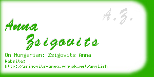 anna zsigovits business card